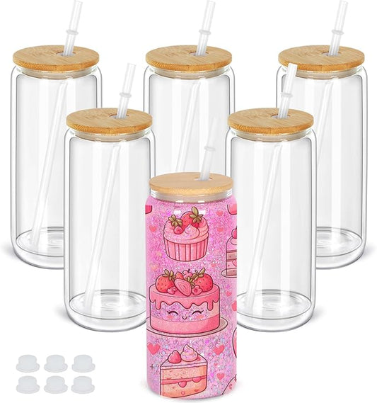 20oz Glass SnowGlobe Tumbler