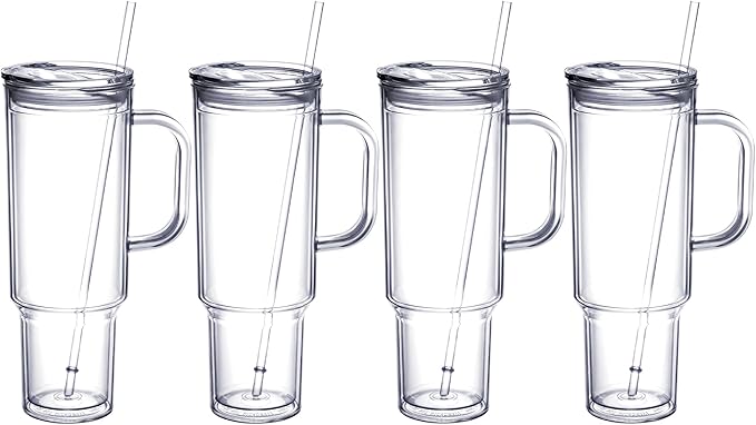 40 oz Acrylic SnowGlobe Tumbler with Handle